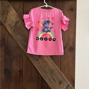 Disney Pink Stitch Aloha Kids Tee